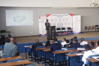 Pharmacy students at Southern Africa Nazarene University attend a guest lecture on public health supply chain systems in Eswatini, delivered in collaboration with the Ministry of Health on Thursday, 28 May 2026. (Picture: SANU)