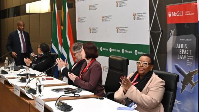 Panelists at the Africa Space Law and Policy Conference held at DIRCO in Pretoria on 28 May 2026. (Picture: Department of International Relations and Cooperation)