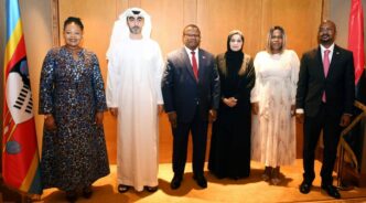 Members of the Eswatini delegation, led by Minister of Commerce, Industry and Trade Manqoba Khumalo, during investment talks with key financial institutions in Abu Dhabi, United Arab Emirates. | Photo: Eswatini Government