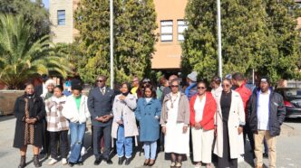 Journalists pose for a group photo with UNFPA Representative John Kennedy Mosoti, Director of Gender Ms. 'Mapuleng Secheche and other officials during a capacity-building workshop on gender-sensitive reporting convened by UNFPA in Lesotho. (Photo: UNFPA Lesotho)