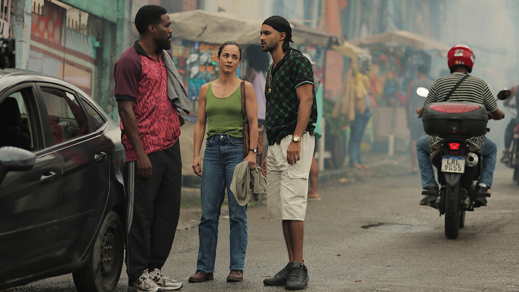 Yahya Abdul-Mateen II as John Creasy and Billie Boullet as Poe in scenes from Netflix's Man on Fire, now streaming. Photo: Netflix