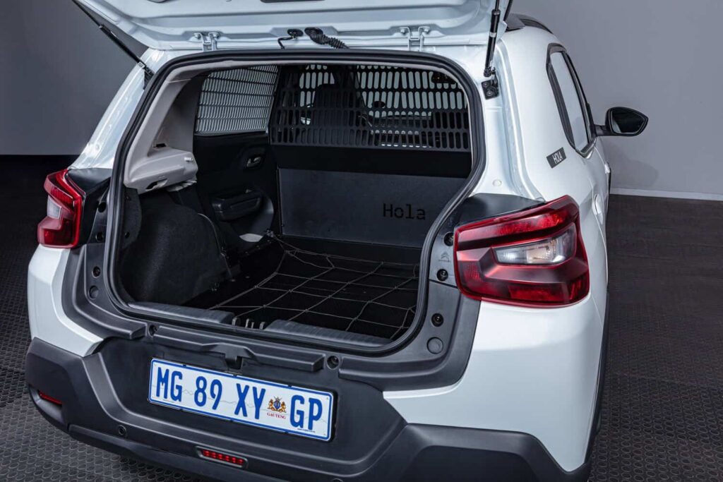 With the rear seat removed and a steel partition behind the front seats, the Hola has a claimed payload of 386kg. Picture: Citroën