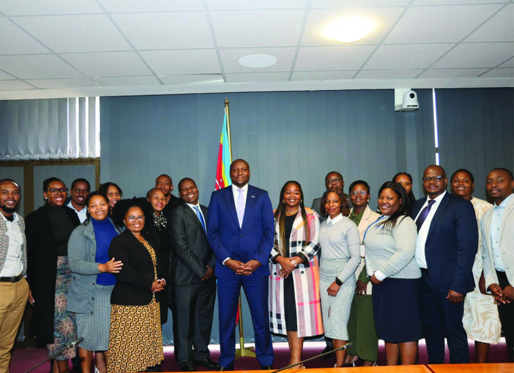 Government communication officers have a photo opportunity with the Prime Minister Russell Dlamini. Photo: PM Russell Dlamini/Facebook