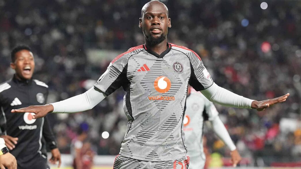Evidence Makgopa of Orlando Pirates celebrates after scoring during the Betway Premiership 2025/26 game between Stellenbosch FC and Orlando Pirates at Athlone Stadium on 5 May 2026 © Nic Bothma/BackpagePix
