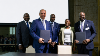Lightrock CEO Pal Erik Sjatil and Future Africa Founding Partner Iyin Aboyeji at the announcement of AFC's 100 million US dollar commitment to Africa-focused technology funds in London. Photo: Africa Finance Corporation