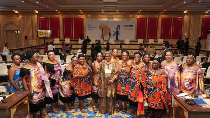 Some of the OACPS-EU Joint Parliamentary Assembly Women's Forum participants having a photo opportunity. | Photo from X/ACP