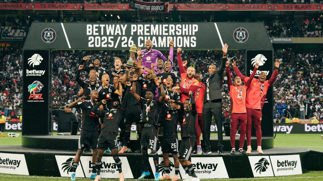 Orlando Pirates are crowned champions during the Betway Premiership 2025/26 match between Orbit College and Pirates at Mbombela Stadium, in Nelspruit on Saturday. Photo by X/@orlandopirates