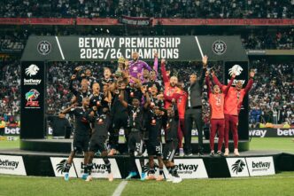 Orlando Pirates are crowned champions during the Betway Premiership 2025/26 match between Orbit College and Pirates at Mbombela Stadium, in Nelspruit on Saturday. Photo by X/@orlandopirates