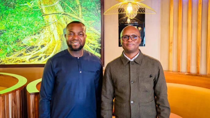 Nigeria's Communications Minister Dr. Bosun Tijani (left) and South Africa's Communications and Digital Technologies Minister Solly Malatsi during their strategic meeting in Cape Town to discuss the future of Africa's digital economy. Photo: X/@bosuntijani