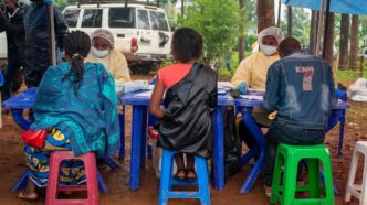 Health workers conduct interviews as part of Ebola eradication efforts in the ​Democratic ​Republic ​of ​the Congo during the 2018-2020 Ebola outbreak. Credit: Gavi/2019/Frederique Tissandier.