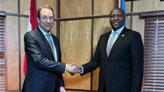 Prime Minister Russell Mmiso Dlamini and Austrian Deputy Minister of Foreign Affairs Ambassador Nicolaus Marschik during their bilateral meeting in Mbabane on Tuesday