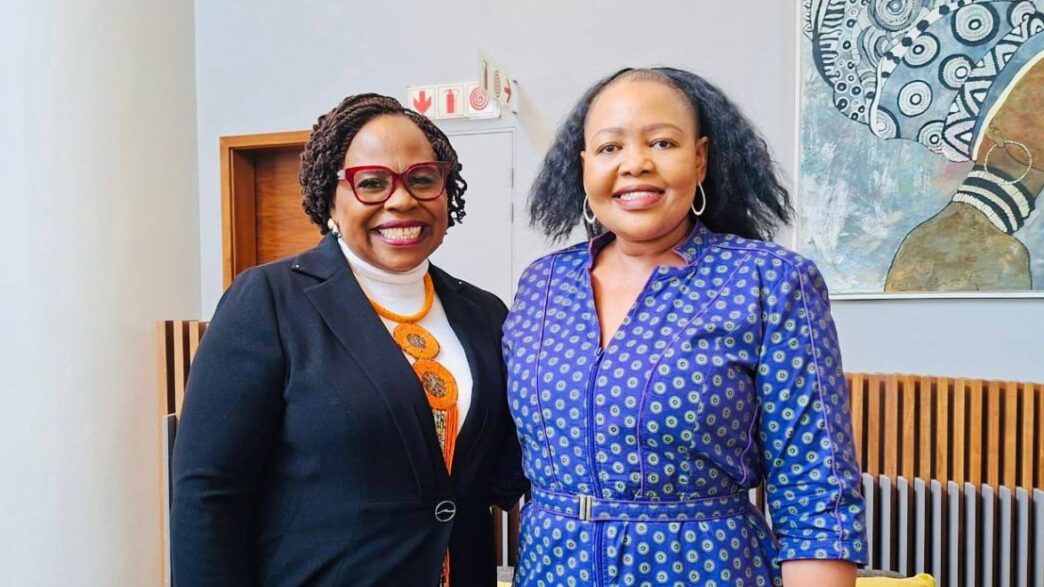 Foreign Affairs Minister Senator Pholile Shakantu and Zimbabwe's Minister of Women Affairs Senator Monica Mutsvangwa pictured together. Photo: Supplied