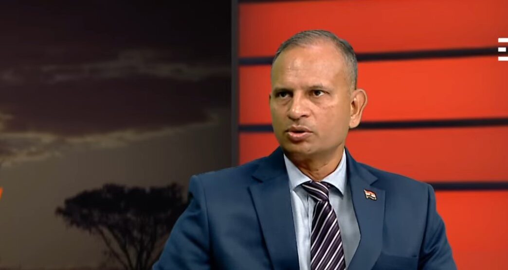 India's High Commissioner to Eswatini, N. Ram Prasad, during his interview on Eswatini Television on Tuesday, 12 May 2026. | Picture: Eswatini TV