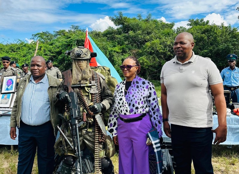 Royal Eswatini Police Service National Commissioner Manoma Vusie Masango at Mozambique's National Police Day celebrations held at the Police Recruit Training School in Matalana