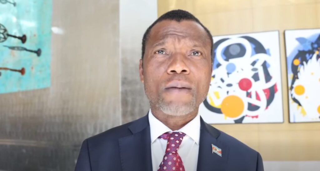 Minister of Housing and Urban Development Honourable Appolo Maphalala (MP) addresses delegates on the sidelines of the 13th World Urban Forum in Baku, Azerbaijan. (Photo: Screengrab)