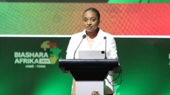 Nigeria's Minister of Industry, Trade and Investment, Dr Jumoke Oduwole, addresses delegates at the Biashara Africa 2026 forum in Lomé, Togo, on 18 May 2026.