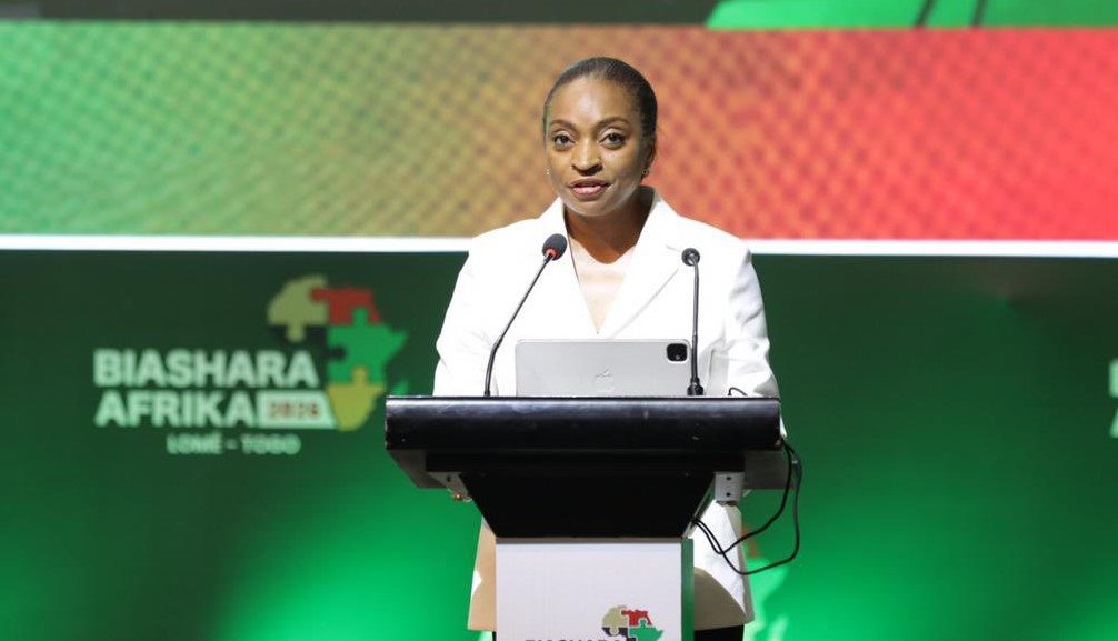 Nigeria's Minister of Industry, Trade and Investment, Dr Jumoke Oduwole, addresses delegates at the Biashara Africa 2026 forum in Lomé, Togo, on 18 May 2026.