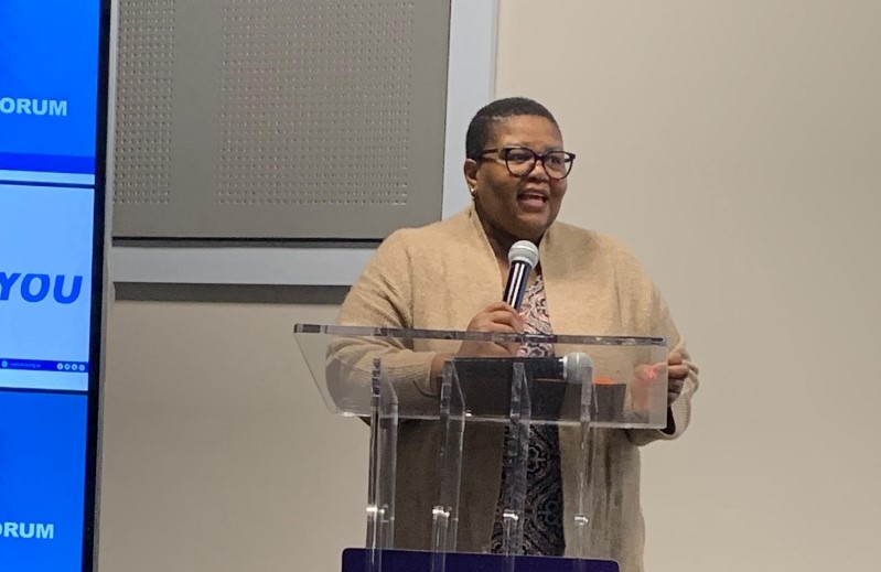 Sincephetelo Motor Vehicle Accident Fund CEO Khangeziwe Mabuza addresses staff and executive management during the Fund's Fourth Quarter Business Review Forum held at the MVA Fund offices.