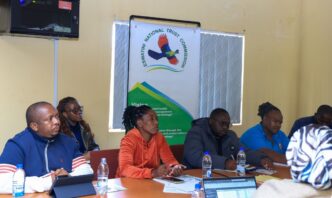 Minister of Labour and Social Security Phila Buthelezi seated with stakeholders during the official introduction of the EU-funded Promoting Cultural Heritage-Based Sustainable Tourism project to the Matsanjeni North Inkhundla Council.