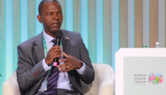 Principal Secretary in the Ministry of Housing and Urban Development Dr Simon Zwane addresses delegates at the Special Session of the Africa Affordable Housing Compact during the 13th World Urban Forum in Baku, Azerbaijan