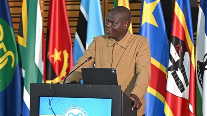 South Africa's International Relations and Cooperation Minister Ronald Lamola speaks on the sidelines of the SADC Foreign Ministers' Retreat at Skukuza in the Kruger National Park. Photo: X/@DIRCO_ZA