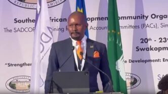 ATAF Vice Chairperson Sam Shivute addresses SADCOPAC delegates in Swakopmund, Namibia. | Photo: ATAF