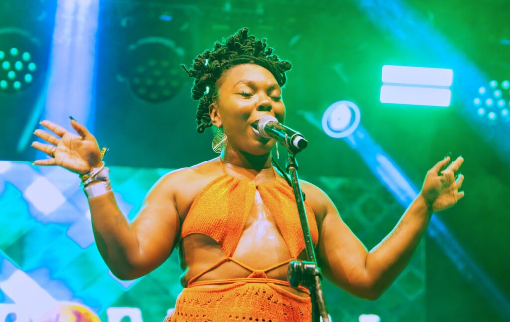 London-based artist Summer Pearl lights up the stage at the 19th edition of the MTN Bushfire Festival in Malkerns. | Photo: Times of Eswatini