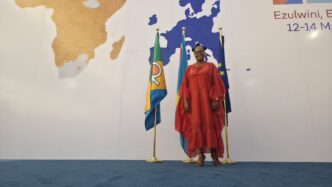 Women Unlimited director Vimbai Kapurura at the OACPS-EU meeting.