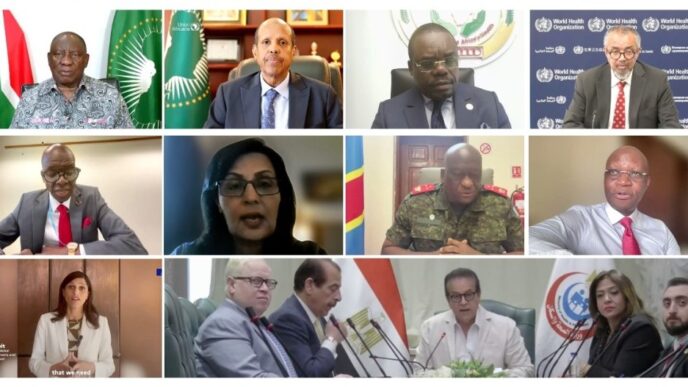 African leaders and global health partners attend a high-level virtual ministerial briefing on the Bundibugyo Ebola outbreak, convened by the Africa CDC and the African Union on Tuesday, 25 May 2026. | Photo: Africa CDC