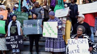 A picket against anti-immigrant sentiment was held at St George’s Cathedral in Cape Town on Monday afternoon to mark Africa Day. Photo: Matthew Hirsch