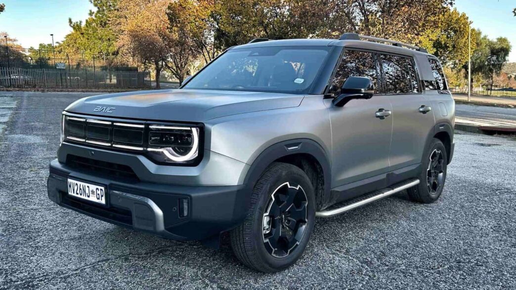 There is a fair bit of Ford Bronco styling present at the front of the BAIC B30e. Picture: Jaco van der Merwe