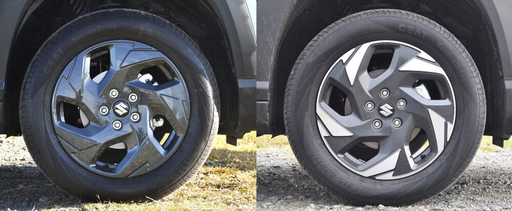 (L-R) GL rides on painted 17-inch steel wheels whereas the GLX has 17-inch diamond-cut alloys. Picture: Charl Bosch