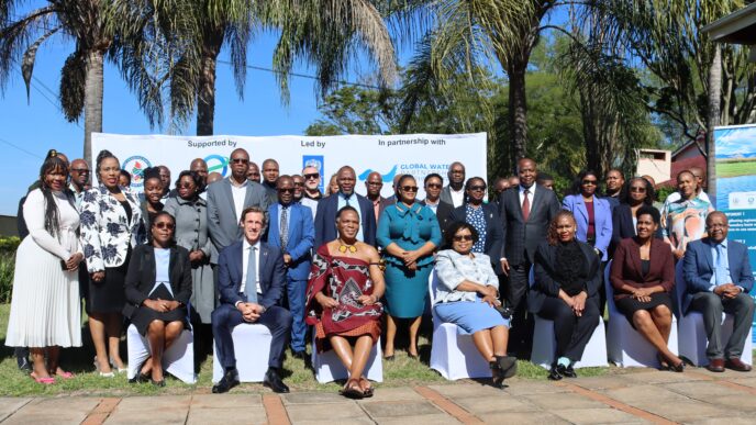 Ministers, Commissioners and Partners pause at the launch of the project. UNDP Eswatini/Mantoe Phakathi