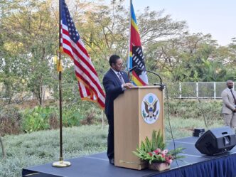 Chargé d'Affaires Weinstock addresses guests at the United States Embassy's Independence Day reception in Eswatini, marking 250 years of American independence. Photo: Adekunle Owolabi/Swazi24