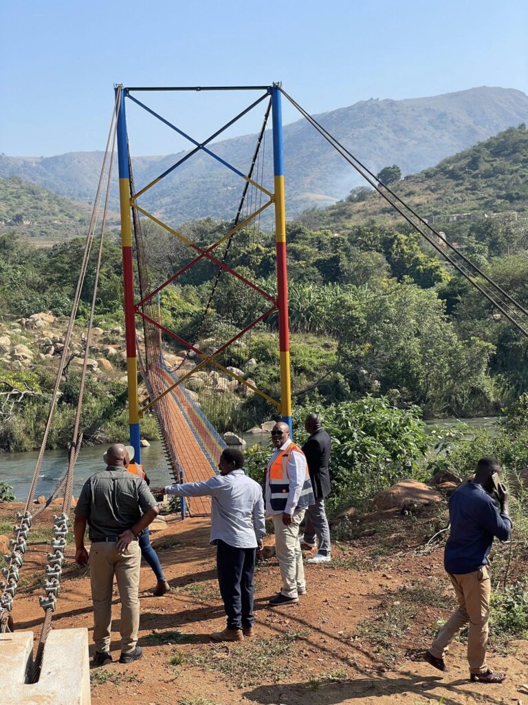 The Buhleni Pier Bridge in the Shiselweni Region, a vital crossing providing daily access to Buhleni Primary School and the Mawelawela Community, pictured during a Ministry of Public Works and Transport assessment tour led by Principal Secretary Thulani Mkhaliphi. (Photo: Ministry of Public Works and Transport)