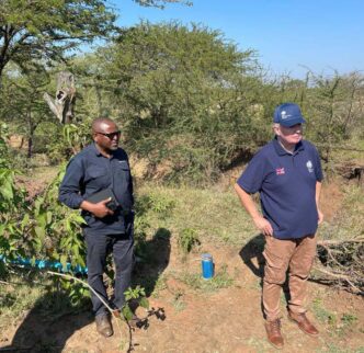 British High Commissioner Colin Wells and Commissioner of Refugees Zanele Mlambo at the Malindza Refugee Reception Centre during Wells' second visit to the facility on Tuesday 2 June 2026. (Photo: British High Commission in Eswatini)