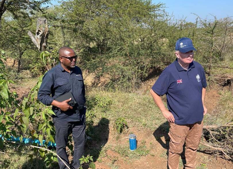 British High Commissioner Colin Wells and Commissioner of Refugees Zanele Mlambo at the Malindza Refugee Reception Centre during Wells' second visit to the facility on Tuesday 2 June 2026. (Photo: British High Commission in Eswatini)