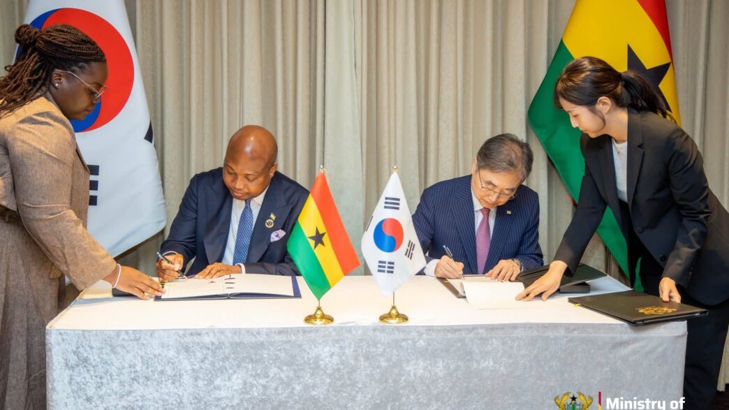 Ghana's Foreign Minister Samuel Okudzeto Ablakwa signs a visa waiver agreement with the Republic of Korea in Seoul, the first such deal between the two countries in nearly five decades. | Photo: Ghana Embassy Seoul