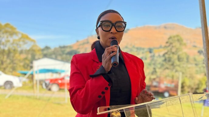 Municipal Council of Mbabane CEO Gciniwe Fakudze making her remarks. Photo: MCM