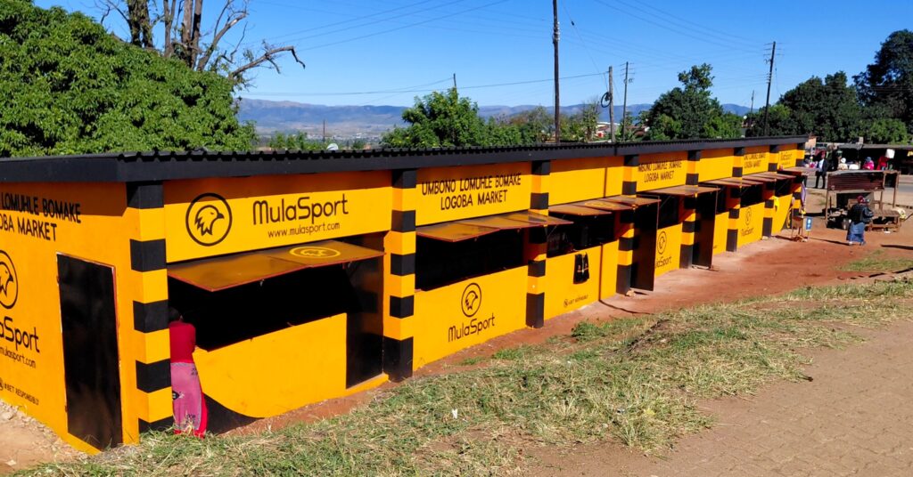The newly constructed Umbono Lomuhle Bomake Logoba Market, built with a E300,000 contribution from Mula Sport, now provides shelter for 20 women traders who spent more than 30 years working in the open. (Photo: DPMO)