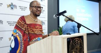 Principal Secretary Sibonelo Nkambule represents Deputy Prime Minister Thulisile Dladla at the official launch of the Month of the Child at the UN House, where this year's theme calls for universal access to water, sanitation and hygiene for every child in Eswatini. | Photo: DPMO