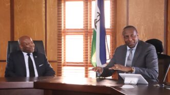 Lesotho's Minister of Natural Resources Mohlomi Moleko (left) meets with Prime Minister Russell Dlamini at the Office of the Prime Minister in Mbabane on Thursday, 11 June 2026. Photo: Government of Eswatini