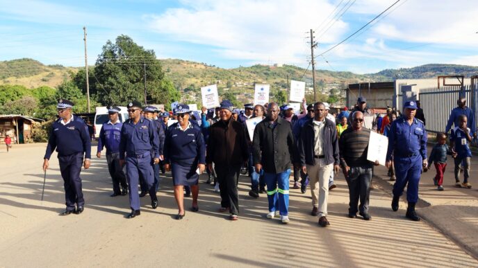 REPS members and stakeholders during the crime prevention event in Manzini. Photos: Facebook/REPS