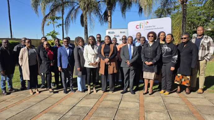 Representatives from Eswatini Water and Agricultural Development Enterprise and CFI gather to mark the signing of a Memorandum of Understanding in support of the FINCLUDE Project, which has reached more than 13,500 smallholder farmers and micro-entrepreneurs across Eswatini. (Photo: EWADE)