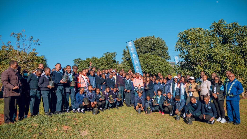 Eswatini Water Services Corporation officials, representatives from the Department of Forestry and learners at Ezulwini Community High School gather to mark World Environment Day with a tree planting exercise at the school. (Photo: EWSC)