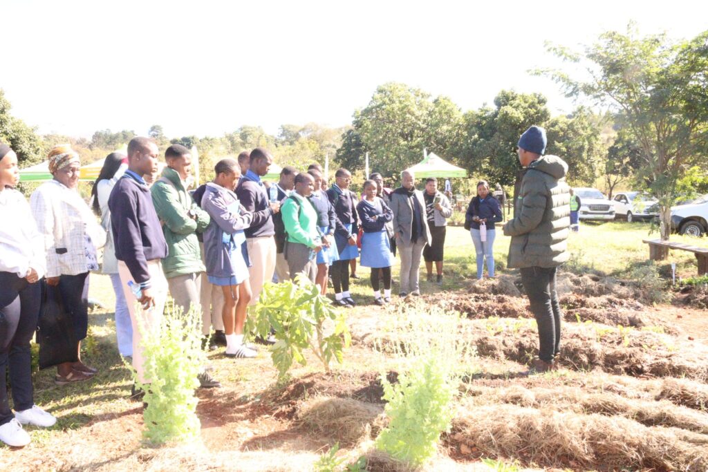 Participants observe demonstrations on vegetable production, fish farming and aquaponics systems at the PELUM Agroecology Garden during the World Environment Day event in Ezulwini. (Photo: Ezulwini Municipality)
