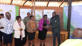 Attendees receive indigenous plants and vegetable seedlings to take home and plant as part of Ezulwini Municipality's World Environment Day commemoration at the PELUM Centre for Agroecology. (Photo: Ezulwini Municipality)