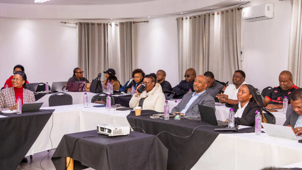 Central Bank of Eswatini Governor Dr. Phil Mnisi addresses editors and journalists during the Governor's Annual Media Engagement Session at Sibebe Resort on Friday. (Photo: CBE)