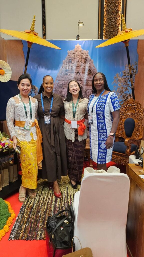 Tsebo Manale, founder of Bryanston-based D12 Travel, pictured with delegates at the Bali and Beyond Travel Fair 2026. Manale attended the event to explore new travel opportunities between Africa and Indonesia. Photo: Supplied