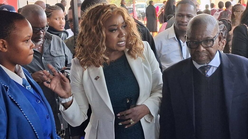 Minister of ICT Savannah Maziya with her guest South African Minister of Science, Technology, and Innovation, Dr Blade Nzimande inspecting displays at UNESWA during the Eswatini Science Month. (Photo; Ministry of ICT)